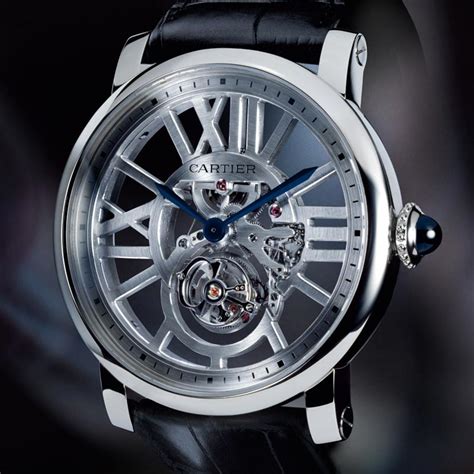 rotonde de cartier flying tourbillon skeleton watch replica|cartier rotonde skeleton price.